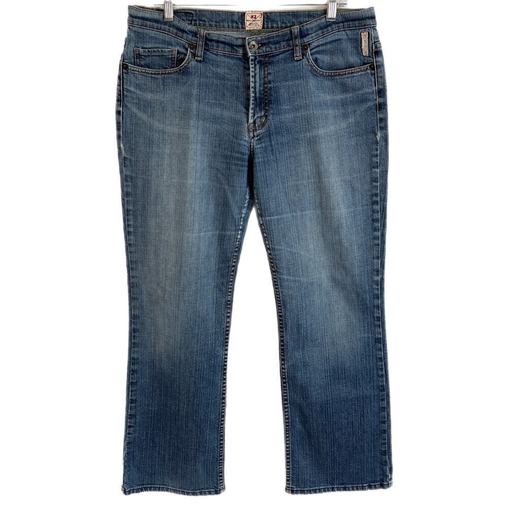 X2 Denim Laboratory Women's Bootcut Jeans Size 34 Medium Wash Mid Rise Denim